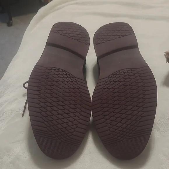 Brown Suede Flats with Rounded Toe