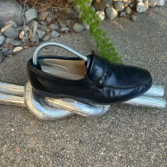 Bruno Magli Men’s Vintage Italian Black Leather Slip on Dress Shoes Size 8.5 M
