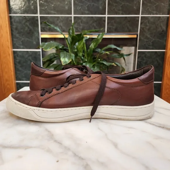Bruno Magli Westy II Brown Leather Low Top Sneakers