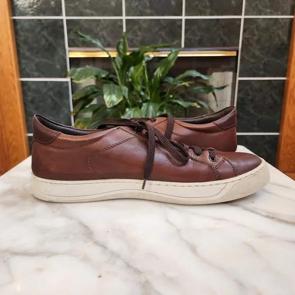 Bruno Magli Westy II Brown Leather Low Top Sneakers