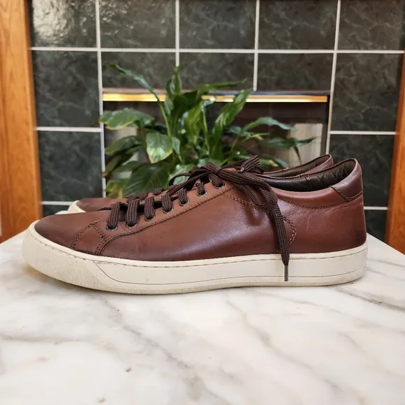 Bruno Magli Westy II Brown Leather Low Top Sneakers
