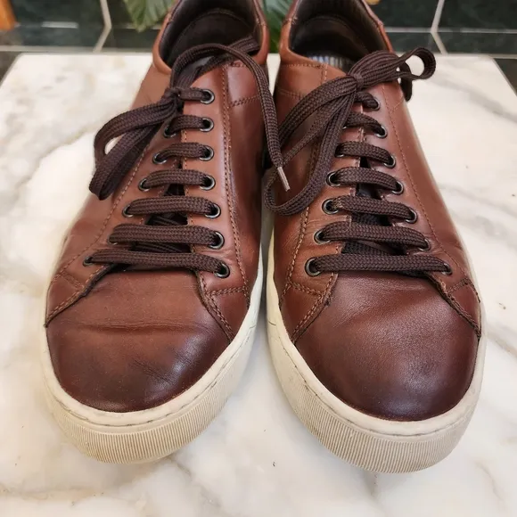 Bruno Magli Westy II Brown Leather Low Top Sneakers