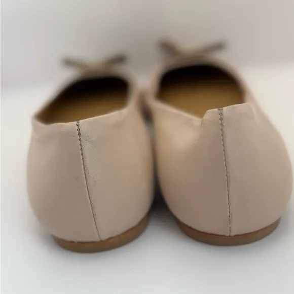 BRUNO MAGLI Women’s US Size 10 Mina Bow Leather Ballet Flats Beige