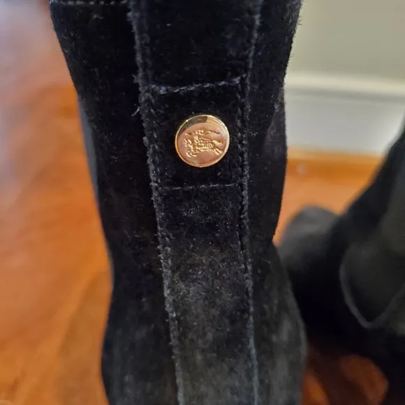 Burberry‎ suede leather heeled chelsea boots