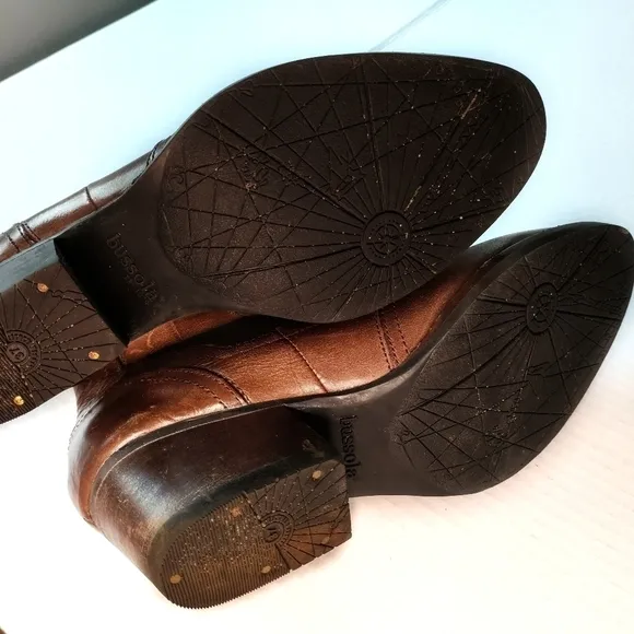 BUSSOLA Alameda Western Chelsea Bootie Brown Leather 6.5