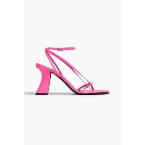 BY FAR Pink Kersti Textured-Leather Sandals