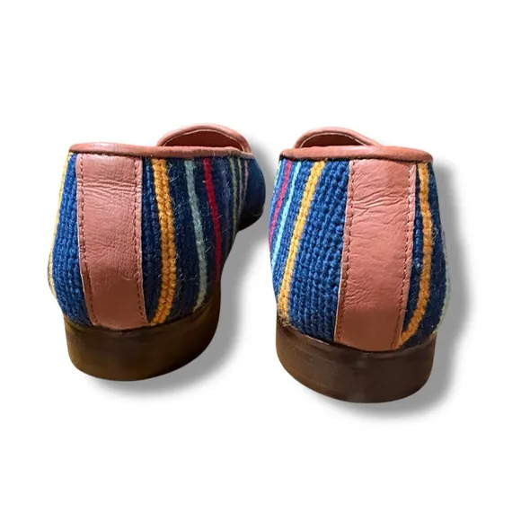 By Paige Needlepoint Loafers Blue Sailboats Sailor Nautical Preppy 7.5