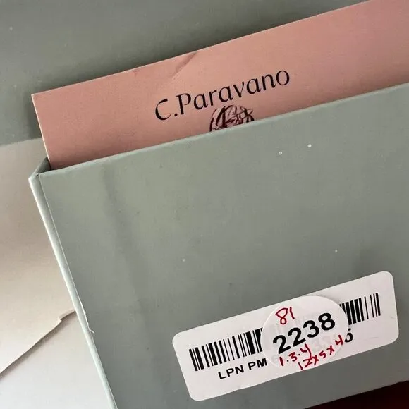 C Paravano Beige Black Flats Leather Ballerina flats Size 6.5