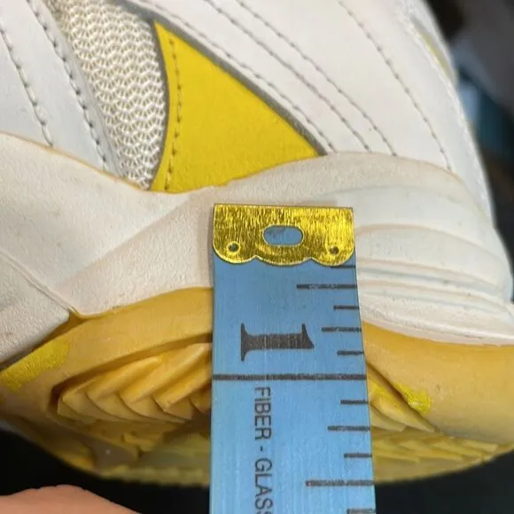 California Toes Women’s Sz 8 Platform Sneakers Open Peep Toe Yellow White