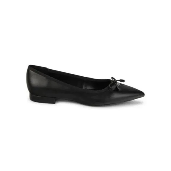 Calvin Klein &quot;Kirra 2&quot; BNWT black leather ballet flats women sz 6 NEW Leather