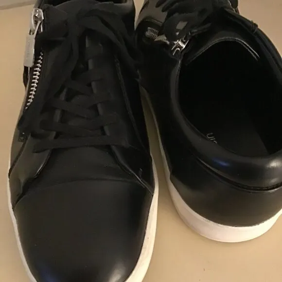 Calvin Klein mens black leather sneakers US 9.5