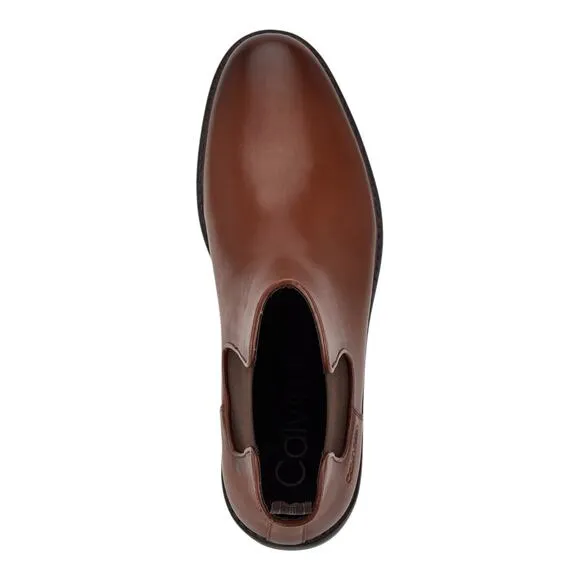 Calvin Klein Men's Fenwick Pull On Chelsea Boots Brown Size 10