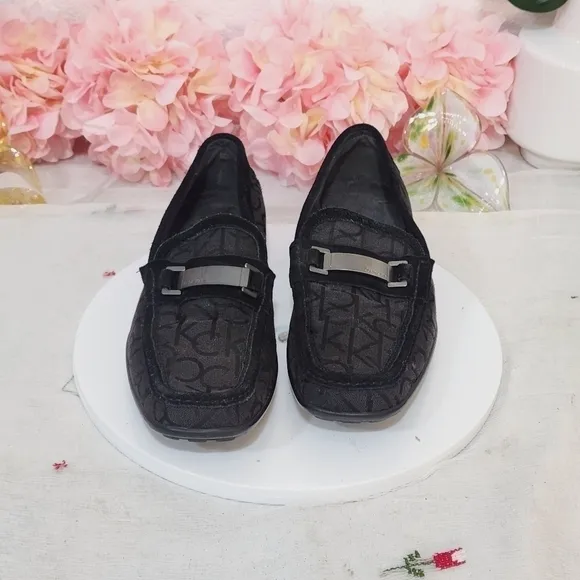 Calvin Klein Merek Driving Loafers Black CK Logo Size: 8