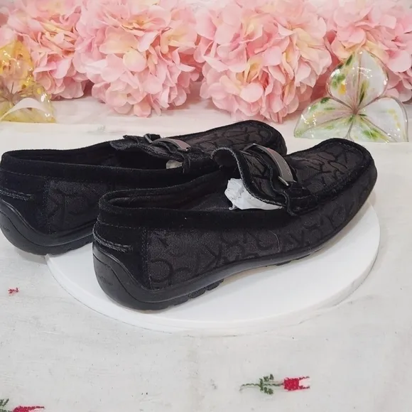 Calvin Klein Merek Driving Loafers Black CK Logo Size: 8