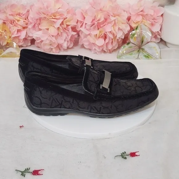 Calvin Klein Merek Driving Loafers Black CK Logo Size: 8
