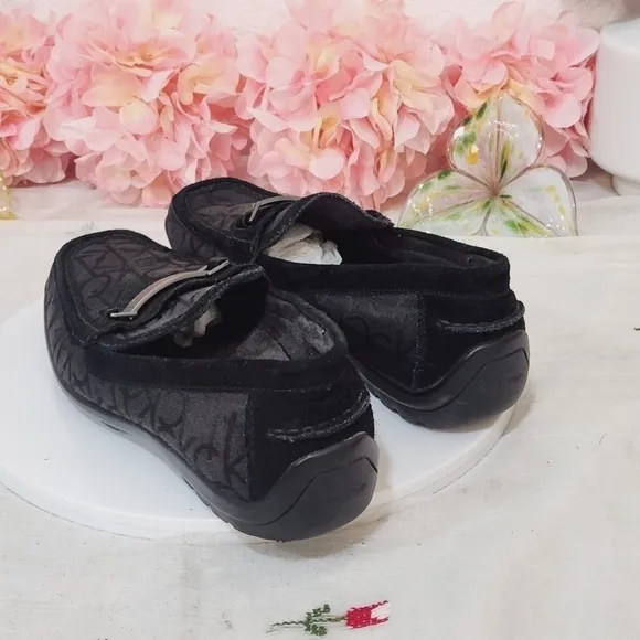 Calvin Klein Merek Driving Loafers Black CK Logo Size: 8