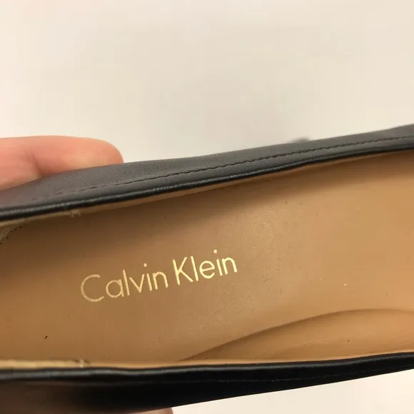 Calvin Klein Morna Dame RoundToe Leather Flats 6.5
