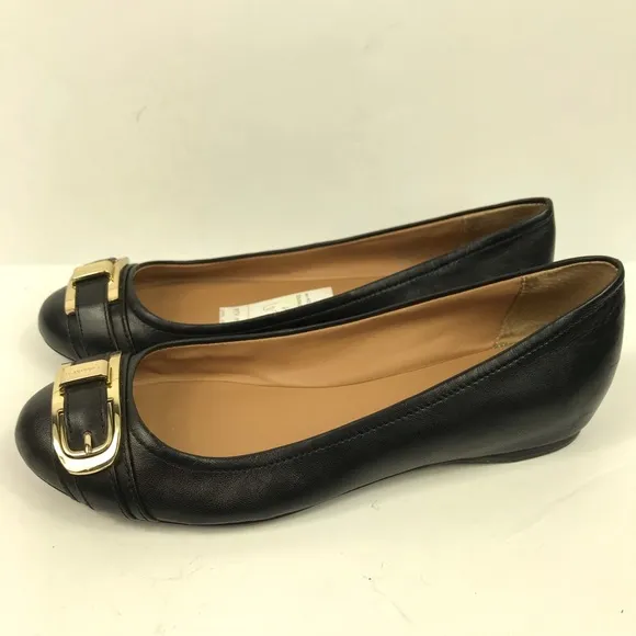 Calvin Klein Morna Dame RoundToe Leather Flats 6.5