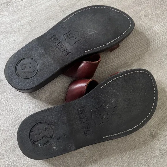 CAMEL Genuine Leather Strap Toe Sandals Red Brown Size 42/8.5