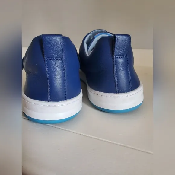 Camper Runner Four Low Top Blue Leather Sneakers Big Kids Size 6