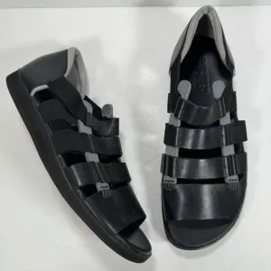 Camper Spray Black Smooth Leather Strappy Sandals Men Size 11