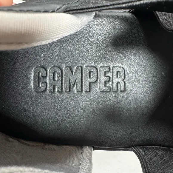 Camper Spray Black Smooth Leather Strappy Sandals Men Size 11