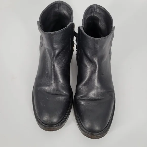 Casadei Chain Embellished Black Chelsea Ankle Boot Size 8.5