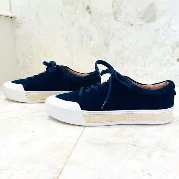 CASLON {10} Sneakers Platform Blue Suede Espadrille Styling NWT