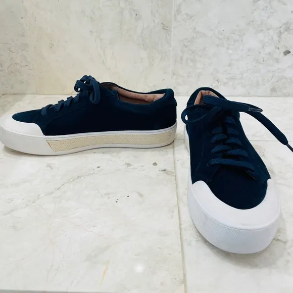 CASLON {10} Sneakers Platform Blue Suede Espadrille Styling NWT