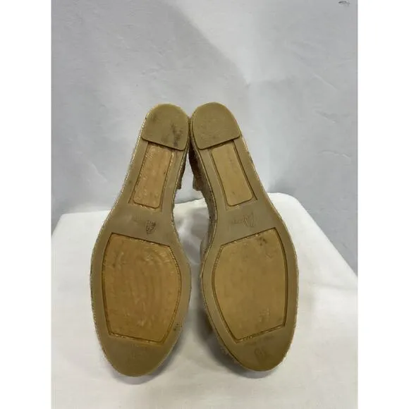 Casta�er 'Chiara 80' Tan Canvas Wedge Espadrilles Sandal Size 7