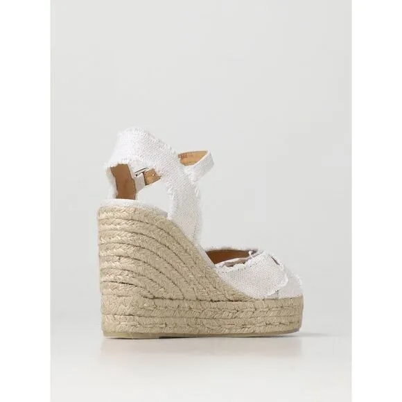 Castaner Casual Wedge Sandals Jute Sole Women White Espadrilles