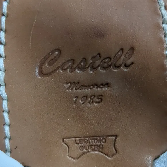 Castell Menorca Sandals Size 41 White Embroidered