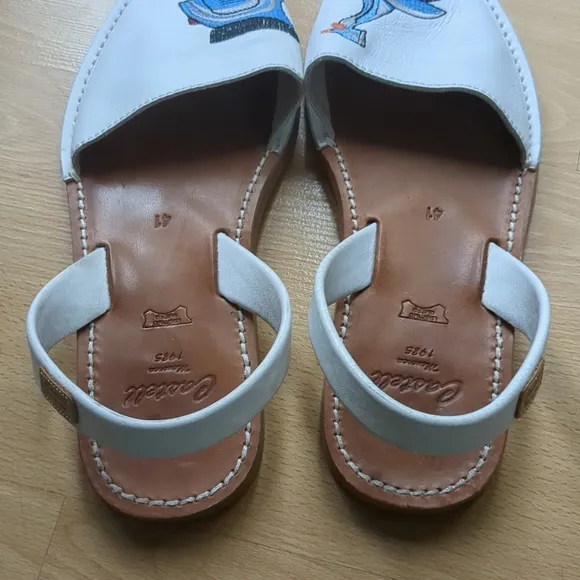 Castell Menorca Sandals Size 41 White Embroidered