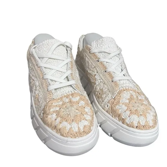 Catch Me If You Can- Crochet Cream Sneakers by Free People