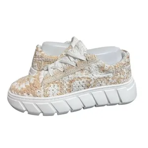 Catch Me If You Can- Crochet Cream Sneakers by Free People