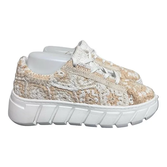 Catch Me If You Can- Crochet Cream Sneakers by Free People