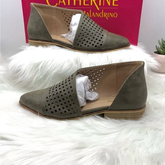 Catherine Catherine Malandrino Roffee Flats- OLIVE, US 6.5