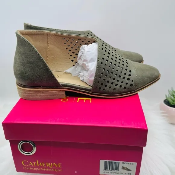 Catherine Catherine Malandrino Roffee Flats- OLIVE, US 6.5