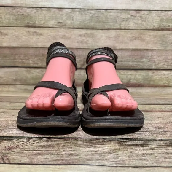 Chaco Brown Leather Ankle Strap Sandals