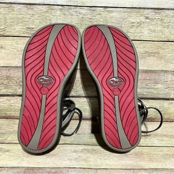 Chaco Brown Leather Ankle Strap Sandals