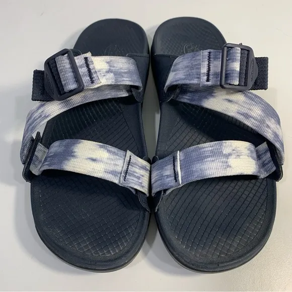 Chaco Chillos Slip On Slides Blue White Tie Dye Sandals Shoes Women’s Size 8