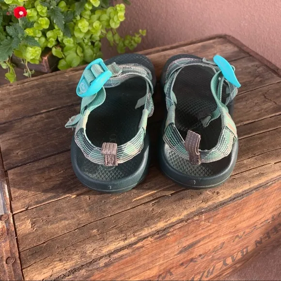 Chaco Green/Peach Aztec Sandals