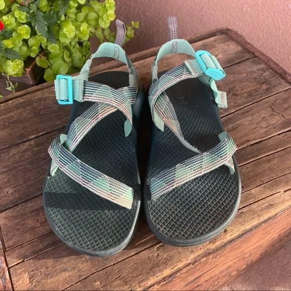 Chaco Green/Peach Aztec Sandals