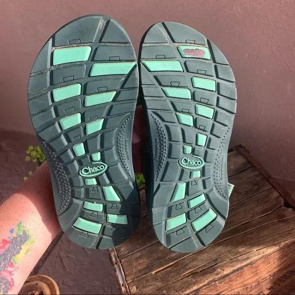 Chaco Green/Peach Aztec Sandals