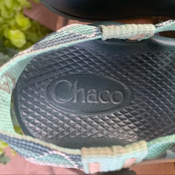 Chaco Green/Peach Aztec Sandals