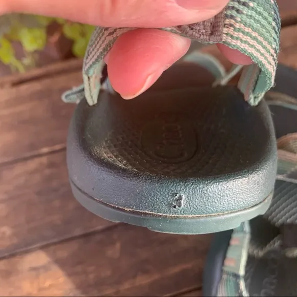 Chaco Green/Peach Aztec Sandals
