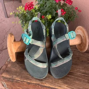 Chaco Green/Peach Aztec Sandals