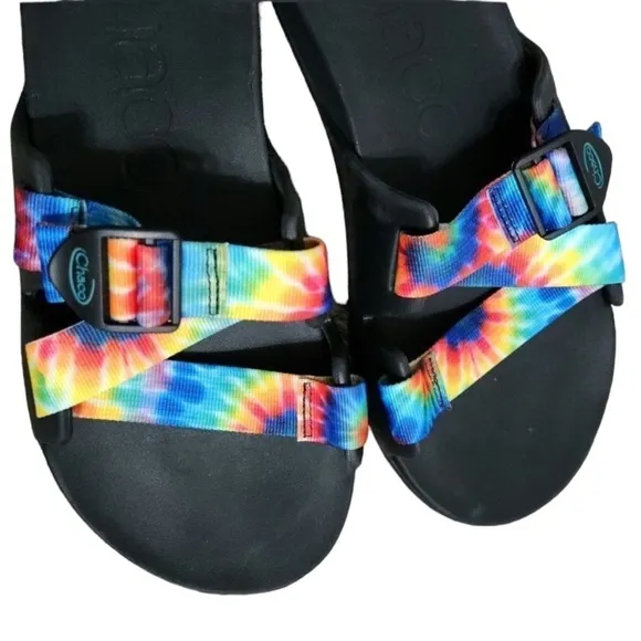 CHACO Mens Chillos Slide Sandals Rainbow / Tie Dye Size 10
