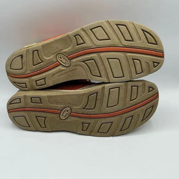 Chaco Mens Maddie Sneakers Orange Color Block Leather‎ Low Top Lace Up Mesh 10M