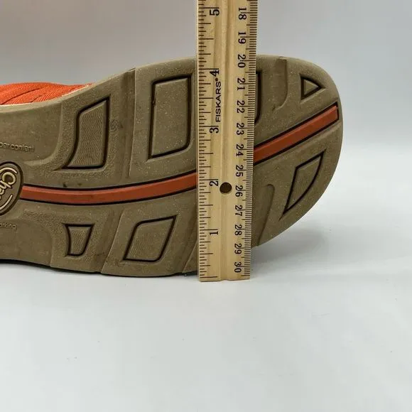 Chaco Mens Maddie Sneakers Orange Color Block Leather‎ Low Top Lace Up Mesh 10M